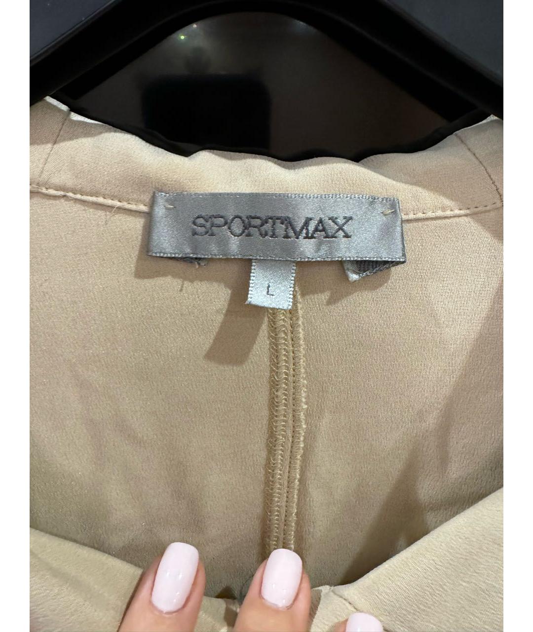 SPORTMAX Бежевая шелковая куртка, фото 3