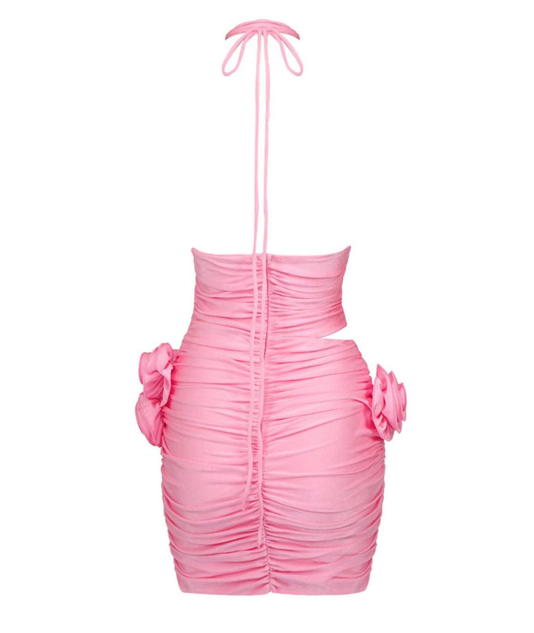 MAGDA BUTRYM Розовое вискозное коктейльное платье, фото 2