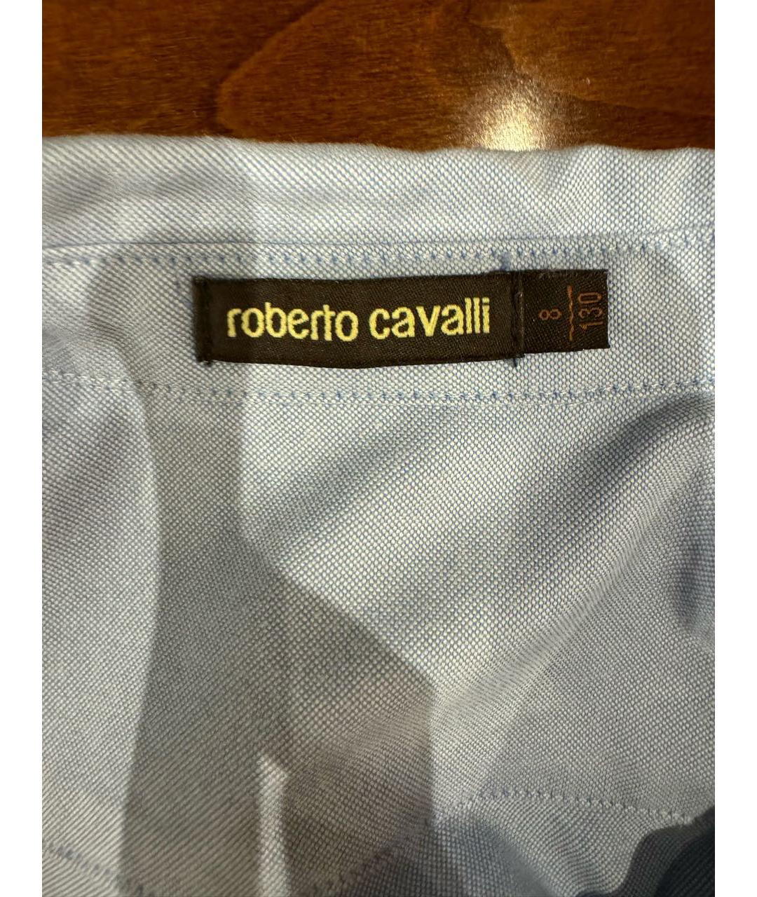 ROBERTO CAVALLI Голубая хлопковая детская рубашка, фото 5