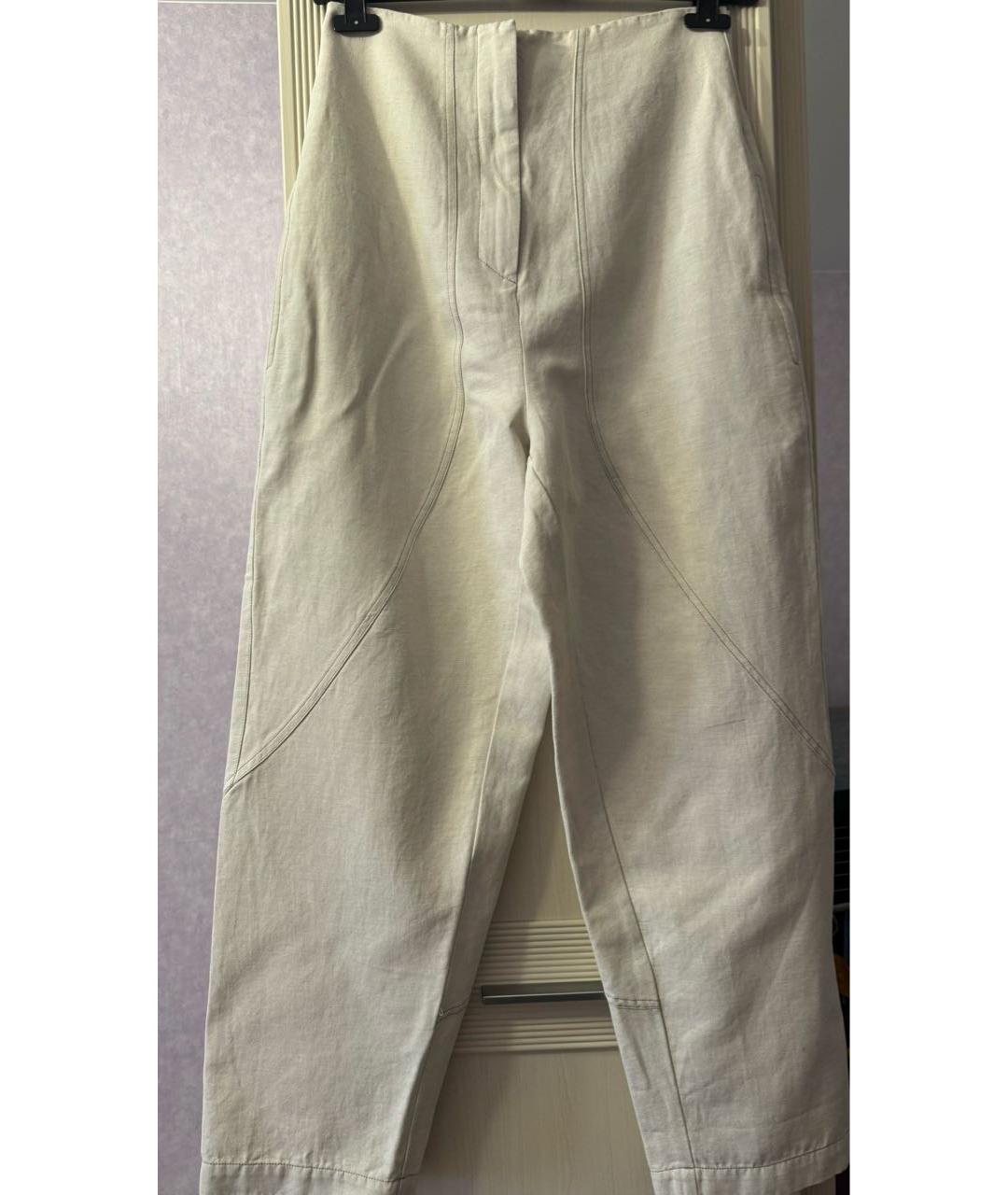 GENTRY PORTOFINO Бежевые хлопковые прямые брюки, фото 9