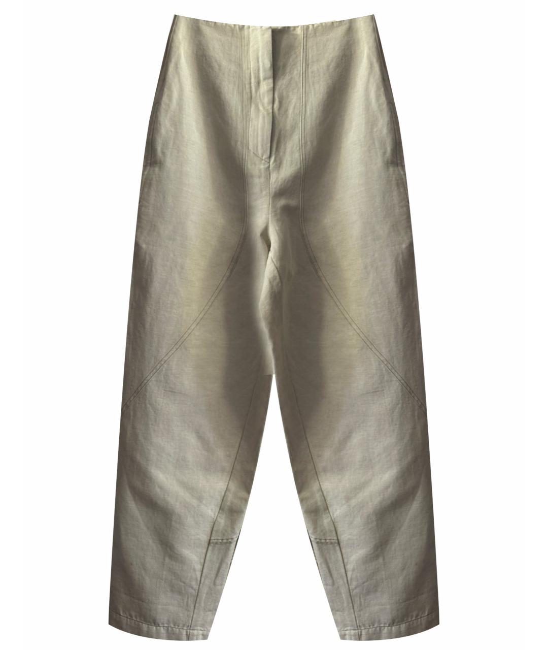 GENTRY PORTOFINO Бежевые хлопковые прямые брюки, фото 1