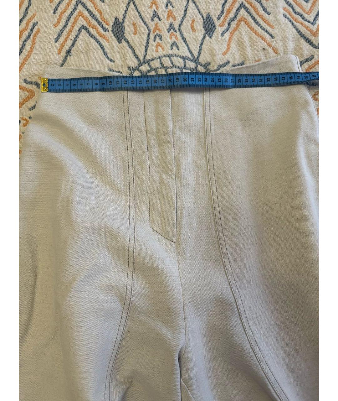 GENTRY PORTOFINO Бежевые хлопковые прямые брюки, фото 6