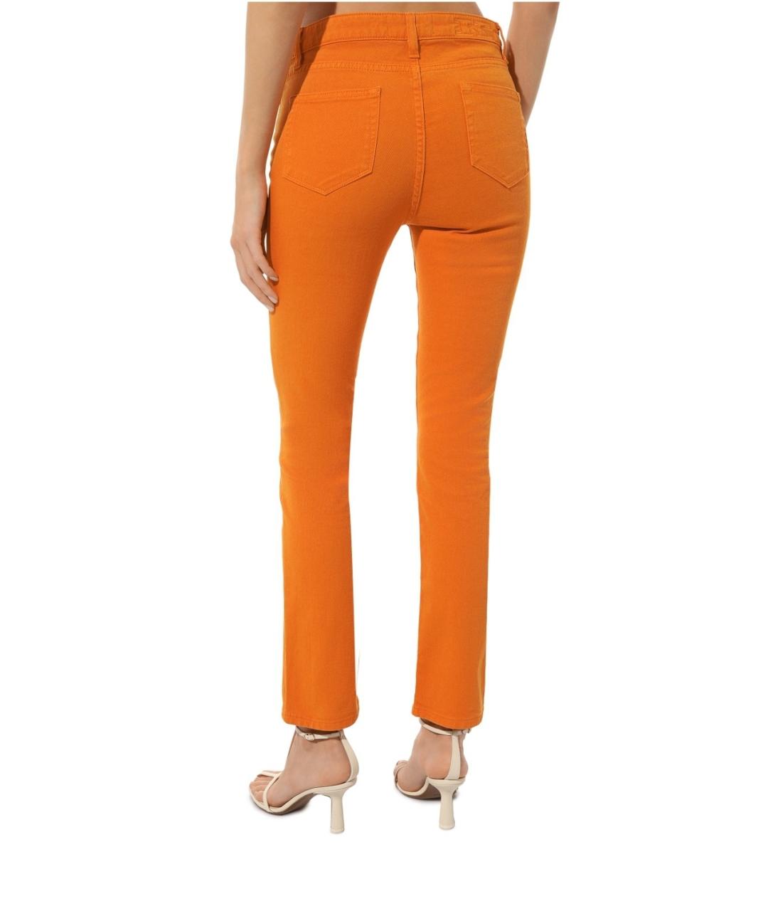 KITON Оранжевое хлопковые джинсы слим, фото 3