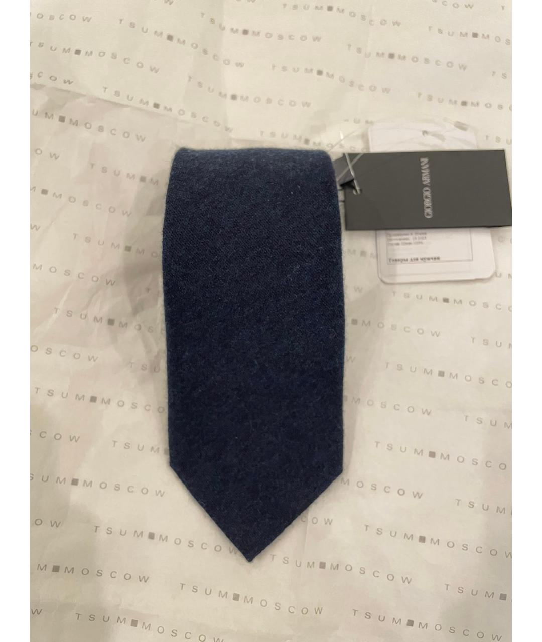 GIORGIO ARMANI Темно-синий шелковый галстук, фото 10