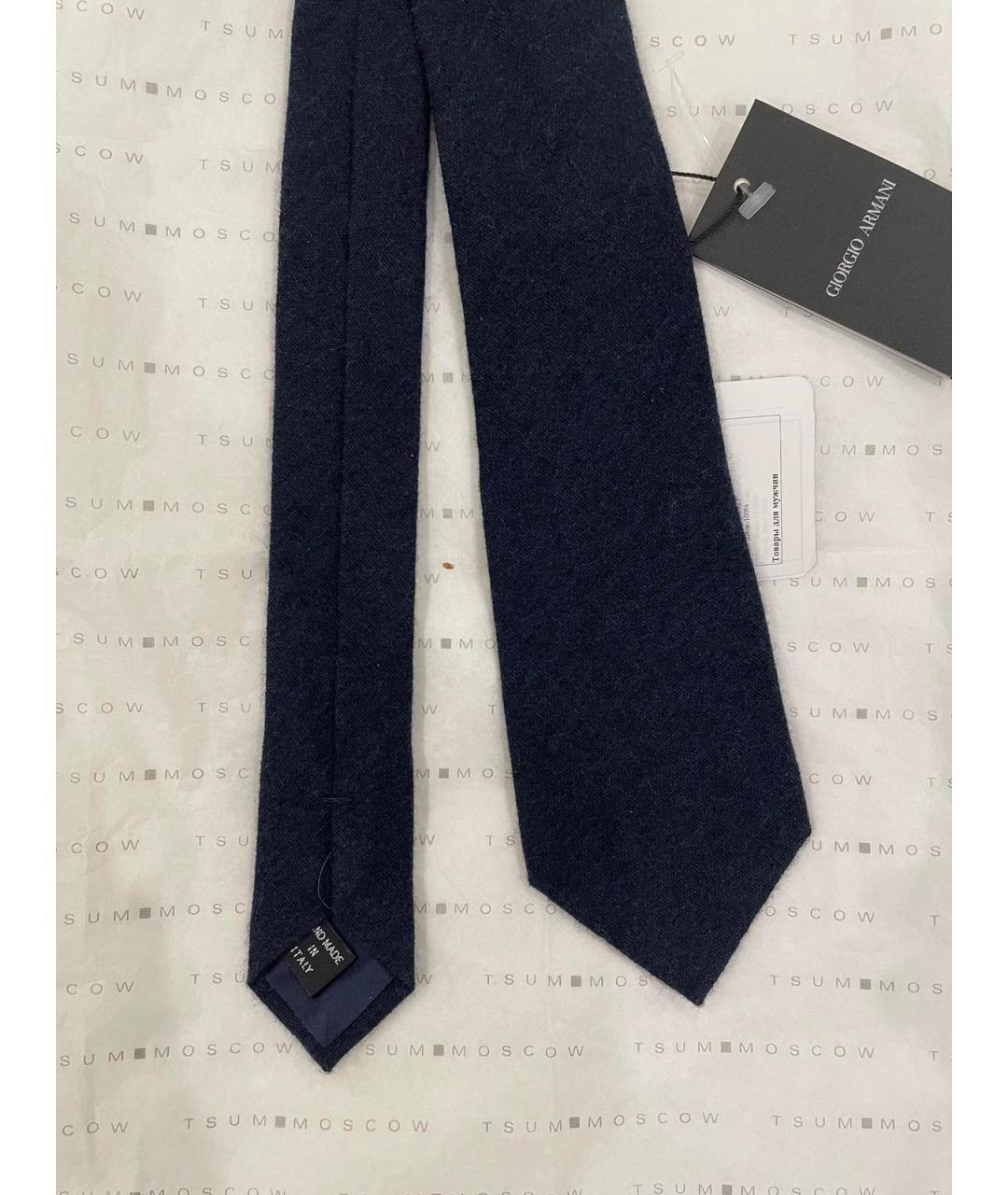 GIORGIO ARMANI Темно-синий шелковый галстук, фото 3
