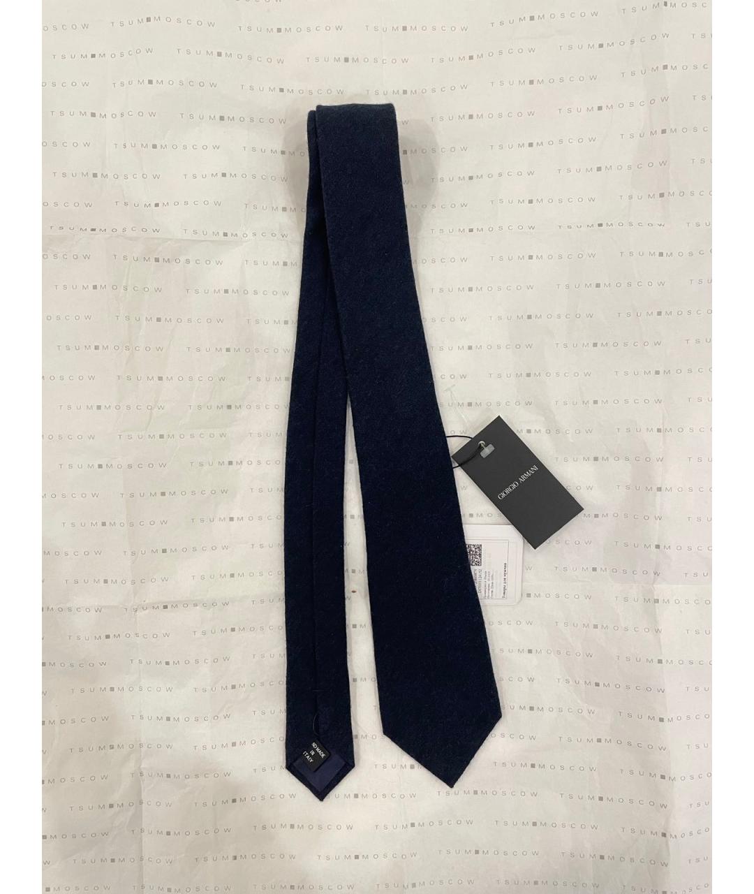GIORGIO ARMANI Темно-синий шелковый галстук, фото 2