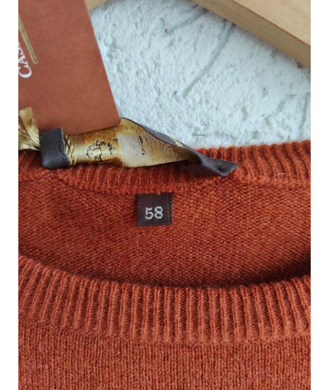 LORO PIANA Оранжевый кашемировый джемпер / свитер, фото 8