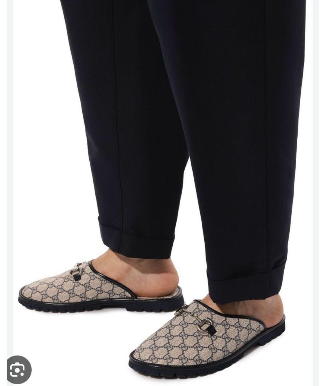 GUCCI Мульти кожаные шлепанцы, фото 7