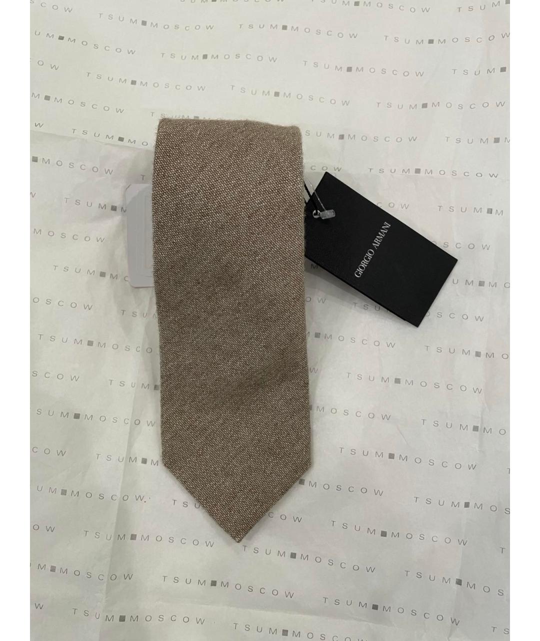 GIORGIO ARMANI Бежевый шелковый галстук, фото 9