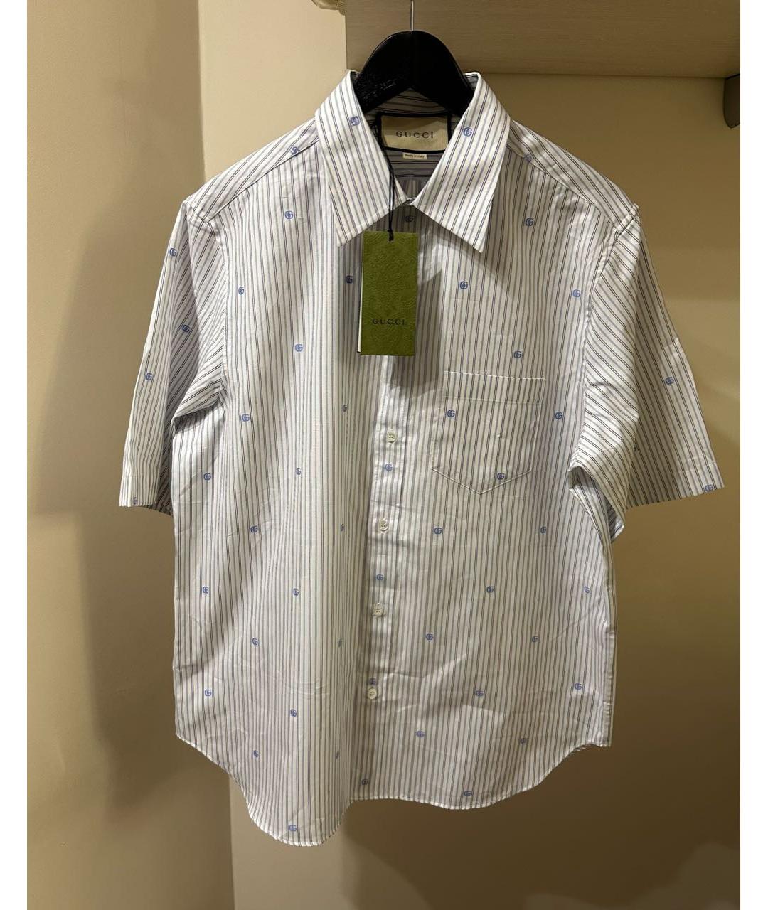 GUCCI Голубая хлопковая классическая рубашка, фото 2