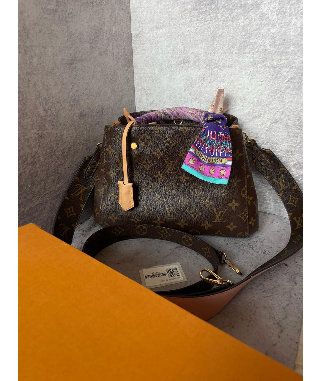 LOUIS VUITTON PRE-OWNED Коричневая сумка с короткими ручками, фото 9