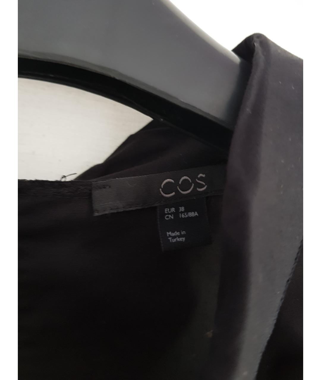 COS Черное хлопко-эластановое повседневное платье, фото 3