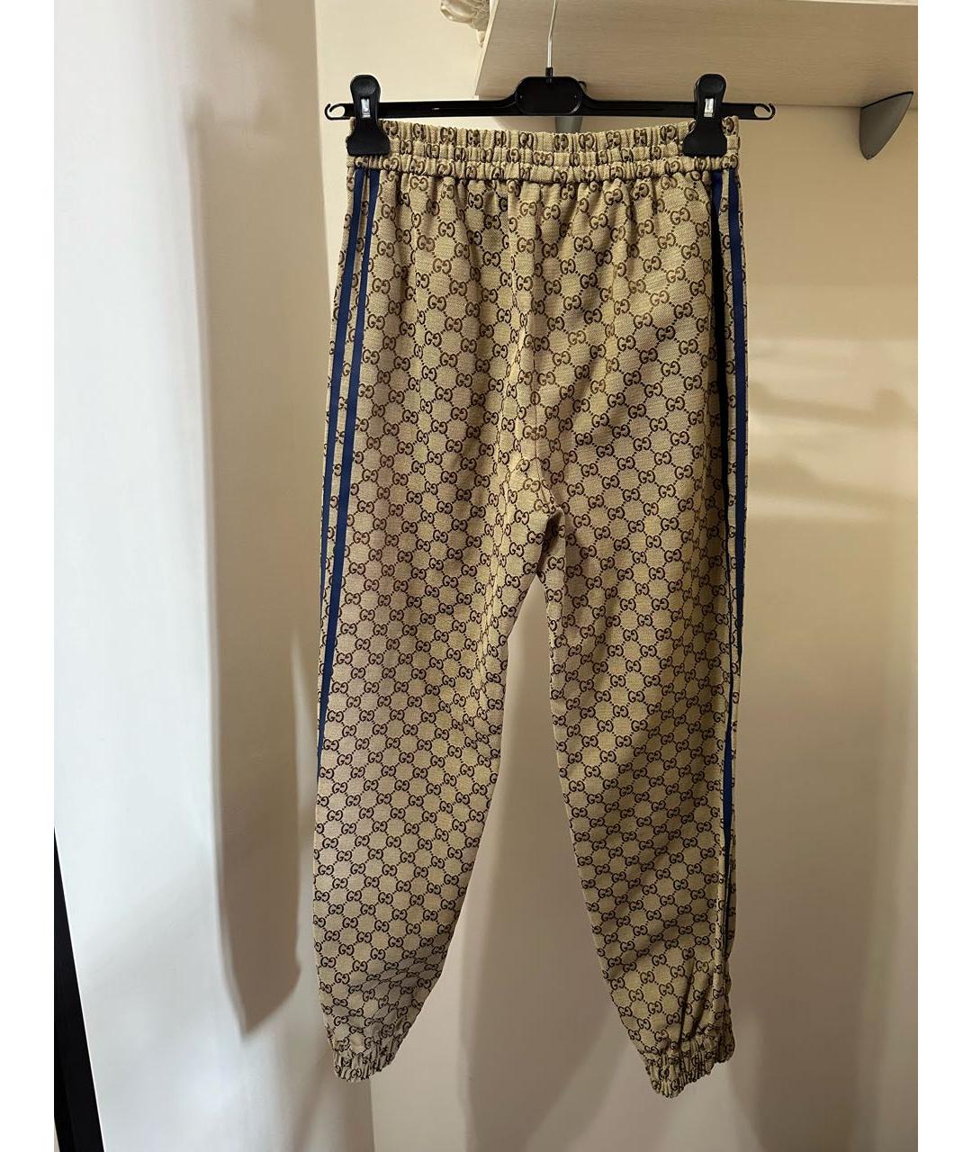 GUCCI Коричневые синтетические спортивные брюки и шорты, фото 2