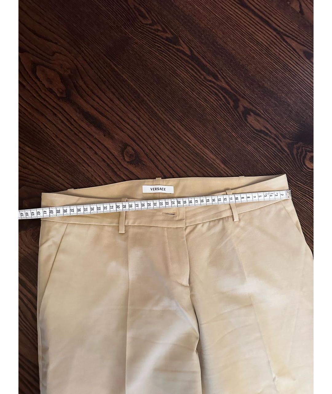 VERSACE Бежевые хлопковые прямые брюки, фото 5