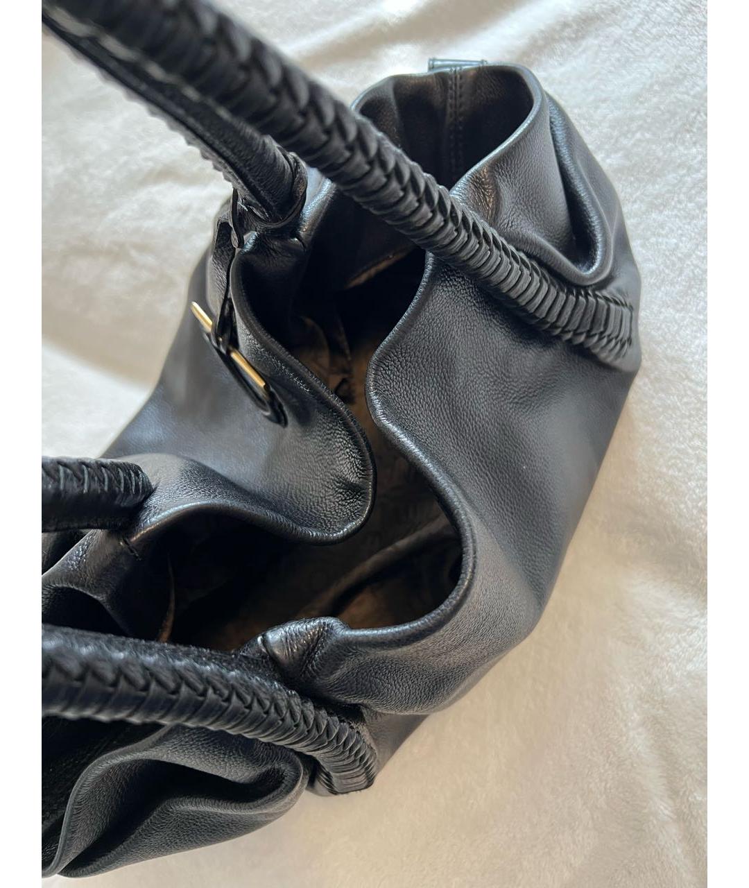 SALVATORE FERRAGAMO Черная кожаная сумка с короткими ручками, фото 4