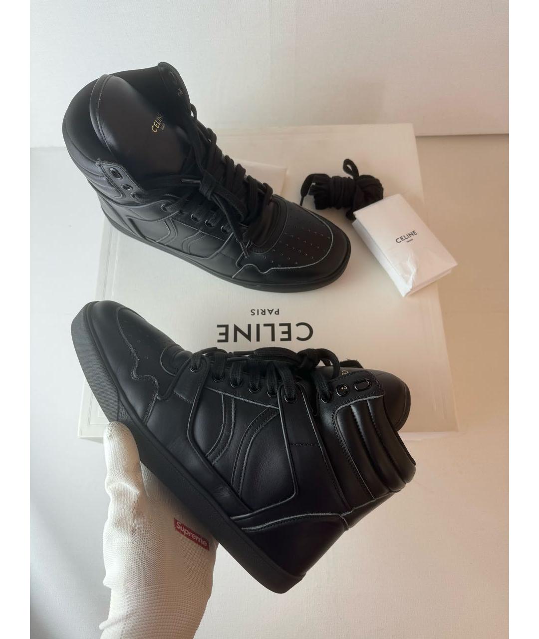 CELINE PRE-OWNED Черные кожаные кроссовки, фото 5