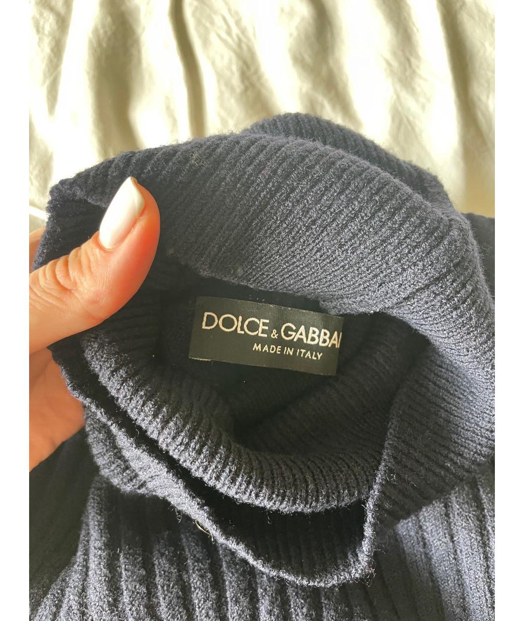 DOLCE&GABBANA Темно-синий шерстяной джемпер / свитер, фото 3