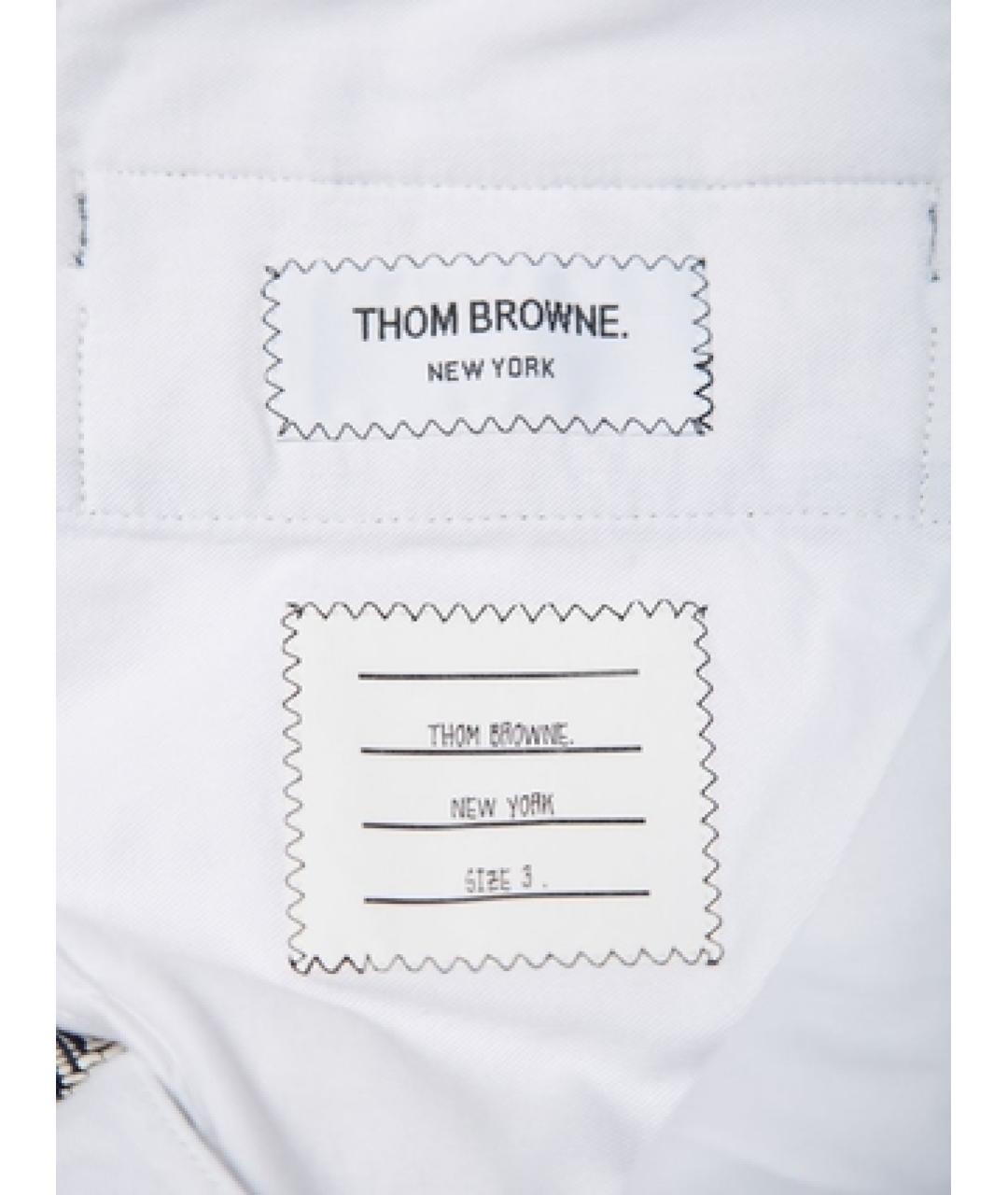 THOM BROWNE Темно-синие полиэстеровые повседневные брюки, фото 5