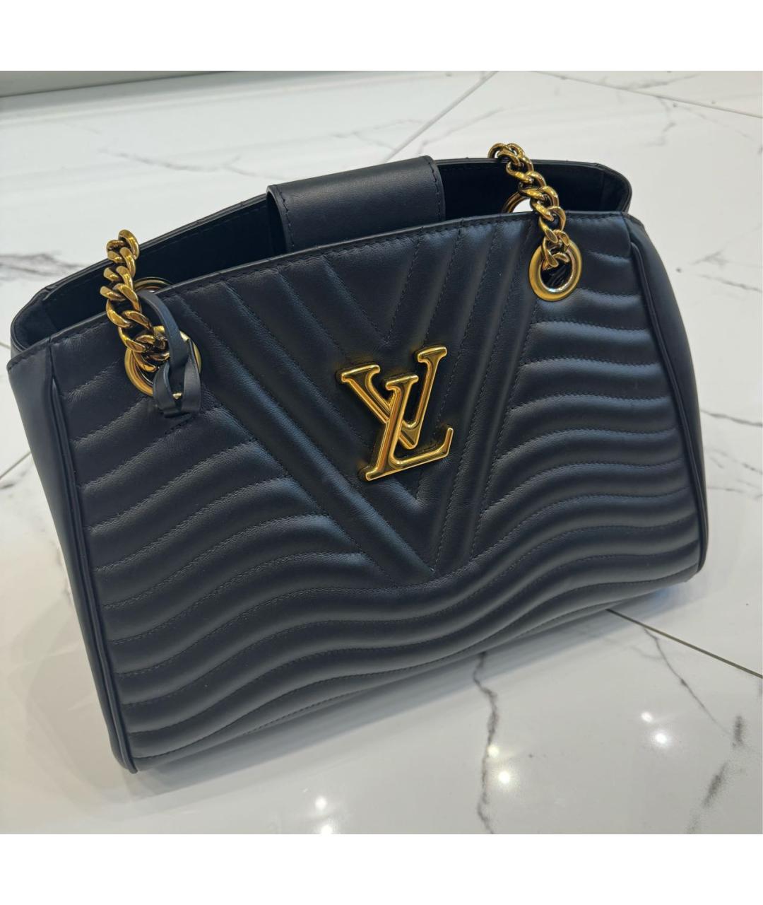 LOUIS VUITTON Черная кожаная сумка через плечо, фото 3