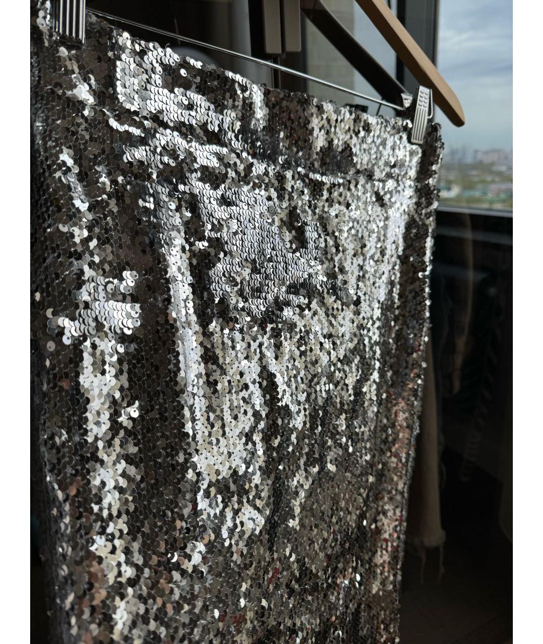 ESSENTIEL ANTWERP Серебряная полиэстеровая юбка миди, фото 2