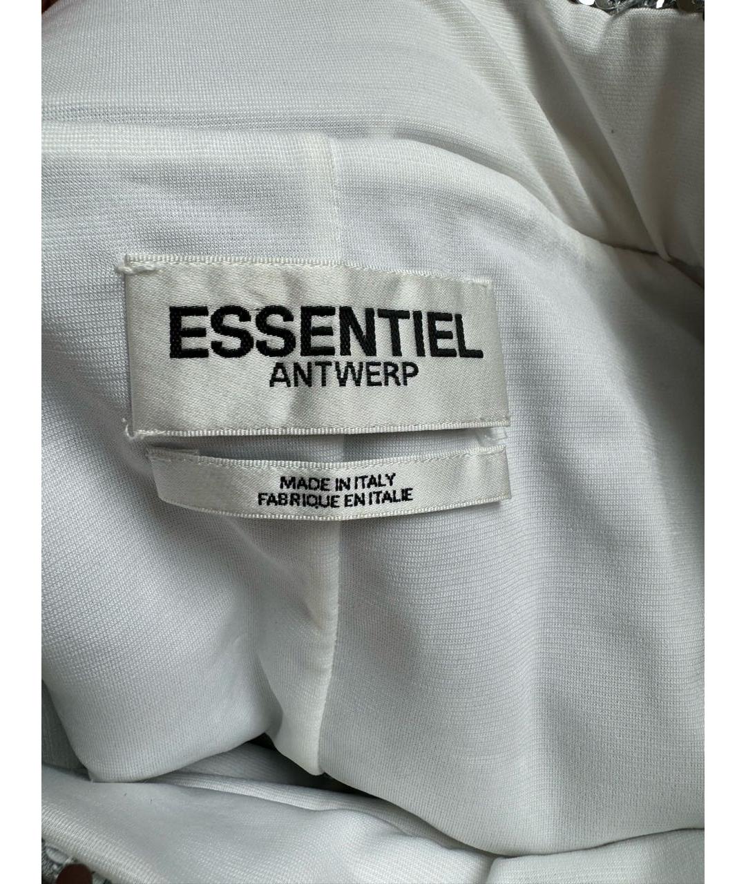 ESSENTIEL ANTWERP Серебряная полиэстеровая юбка миди, фото 4