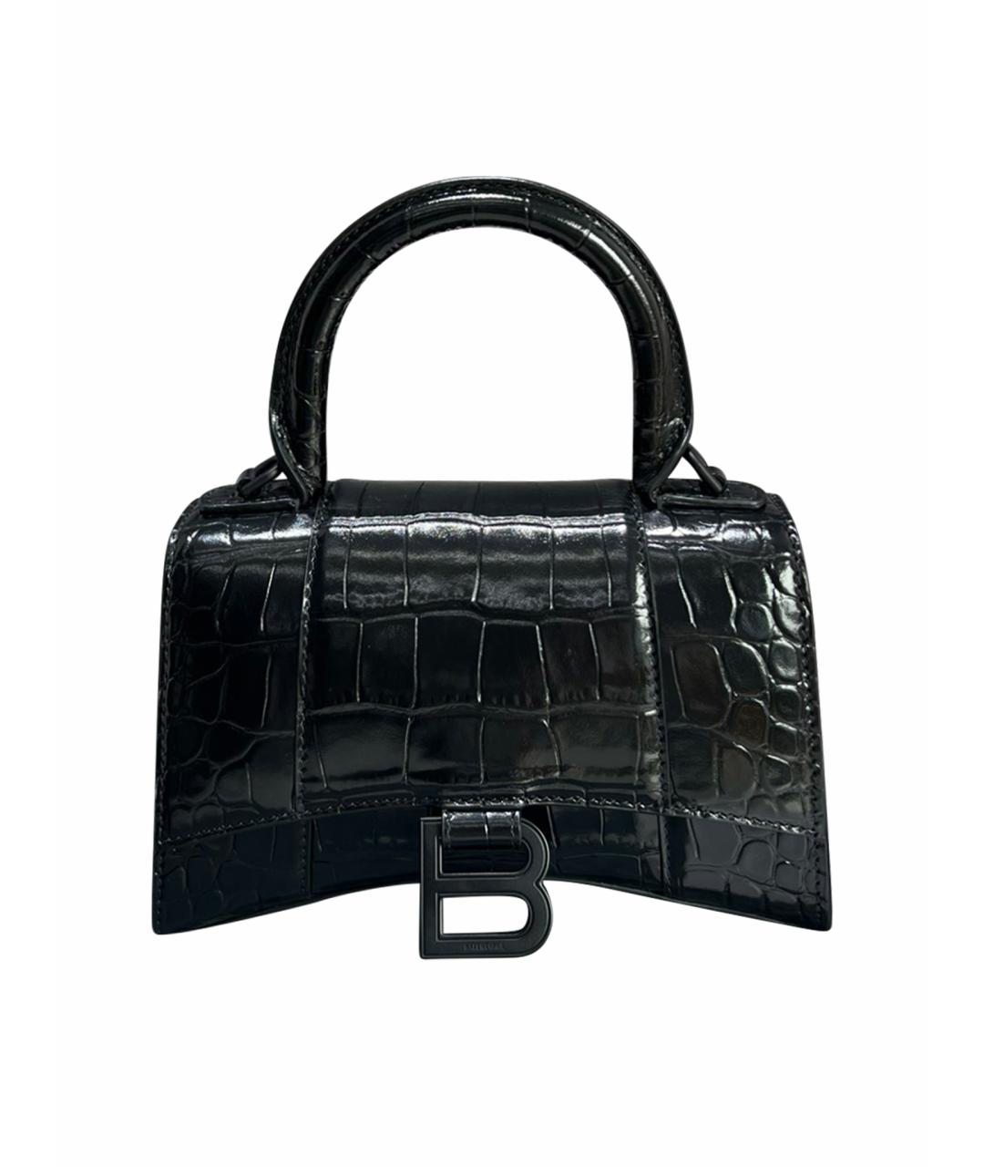 BALENCIAGA Черная сумка через плечо из лакированной кожи, фото 1