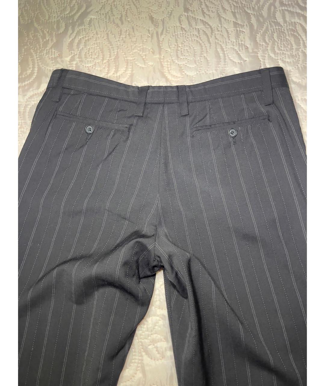 DOLCE&GABBANA Черные шерстяные прямые брюки, фото 7