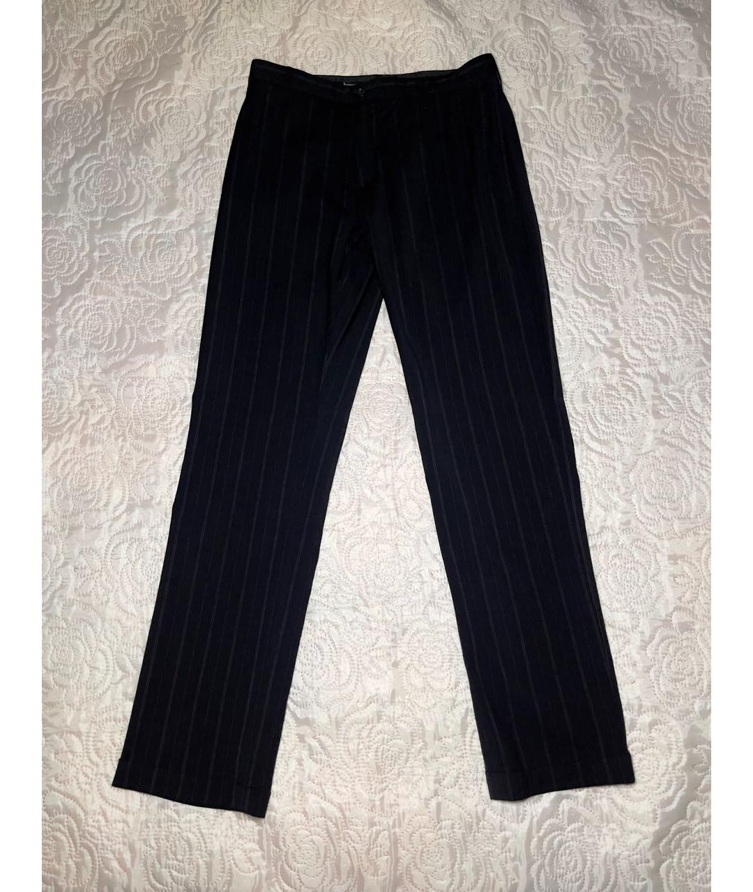 DOLCE&GABBANA Черные шерстяные прямые брюки, фото 8