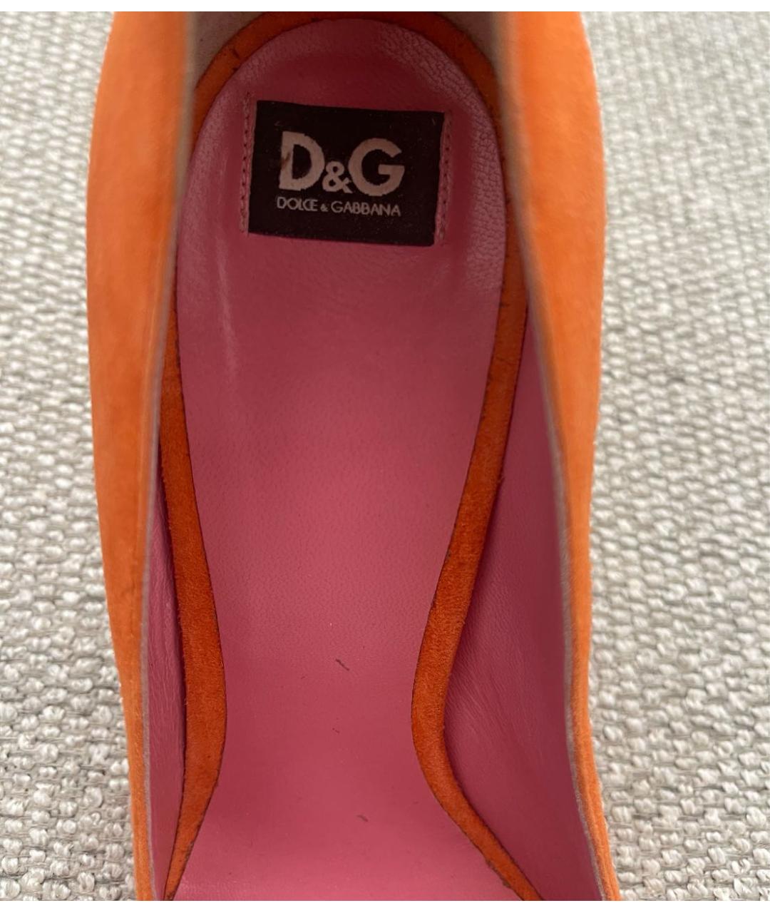DOLCE&GABBANA Оранжевое замшевые туфли, фото 7