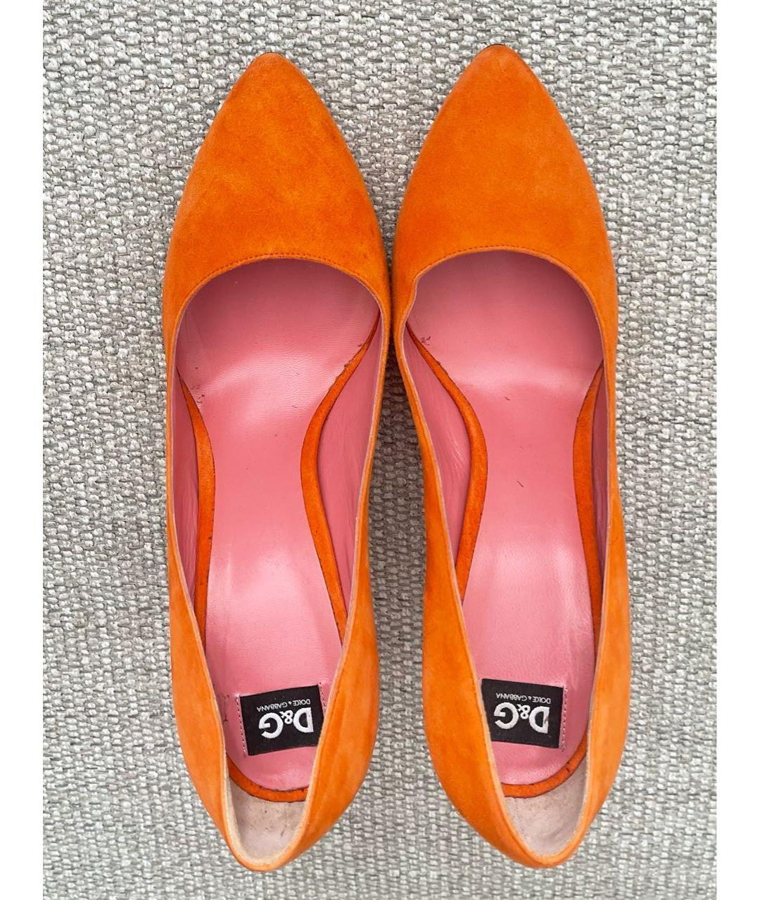 DOLCE&GABBANA Оранжевое замшевые туфли, фото 3