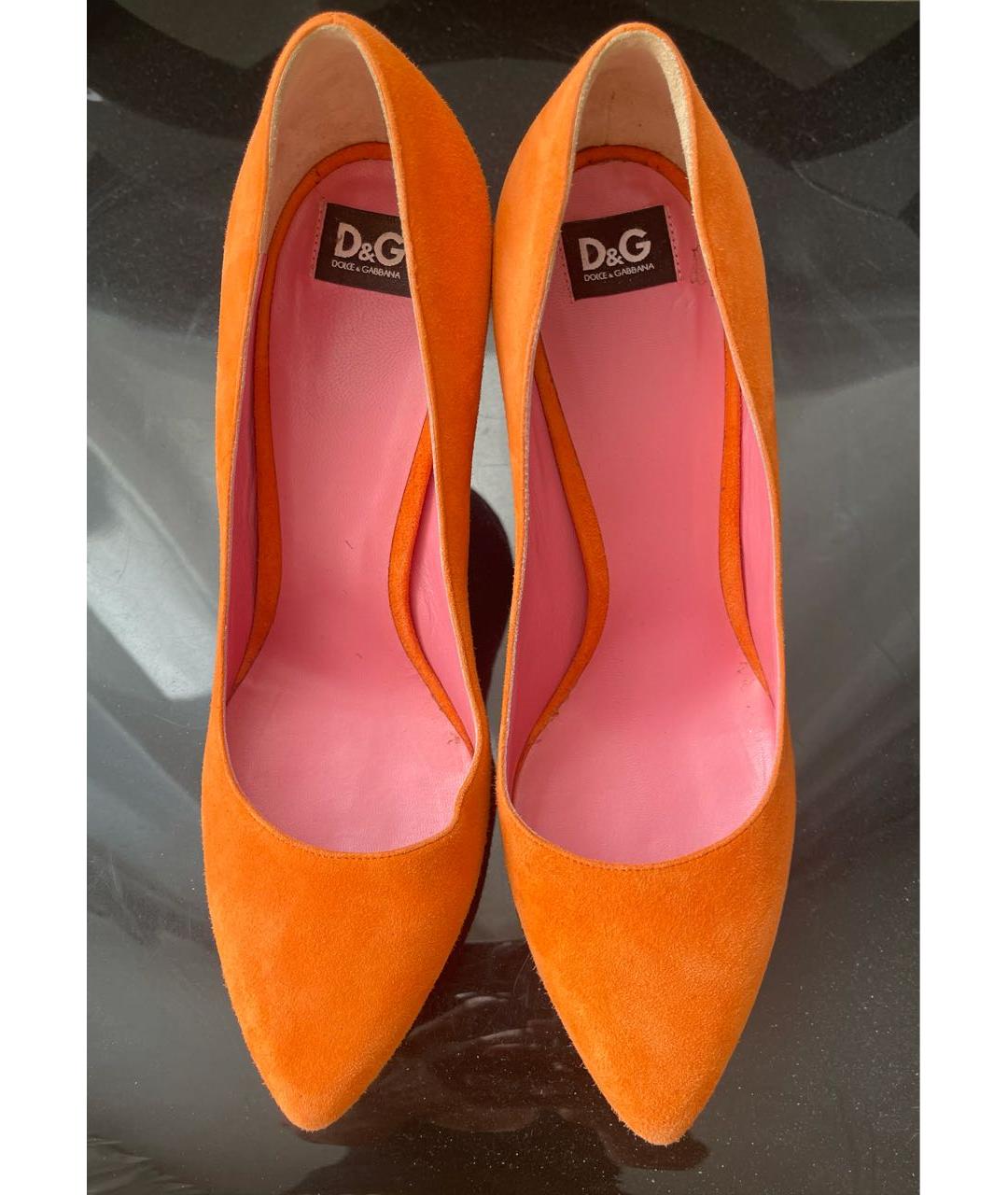 DOLCE&GABBANA Оранжевое замшевые туфли, фото 2