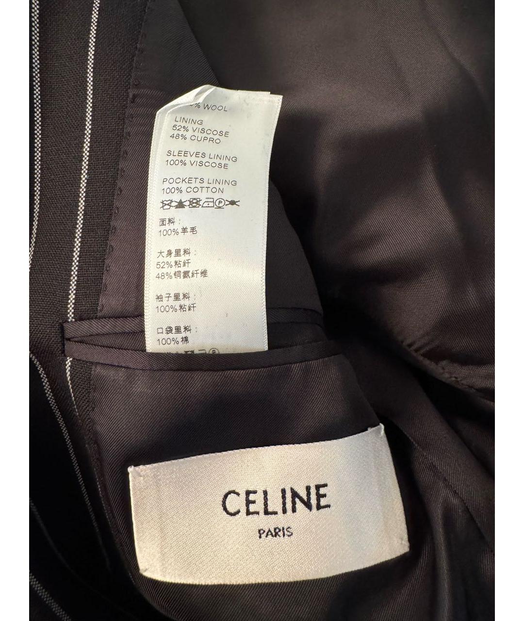 CELINE PRE-OWNED Черный шерстяной жакет/пиджак, фото 6