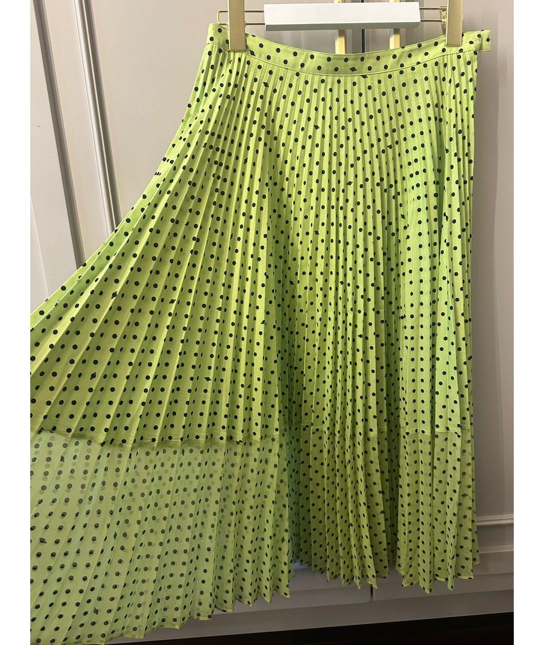 MARKUS LUPFER Зеленая полиэстеровая юбка миди, фото 4