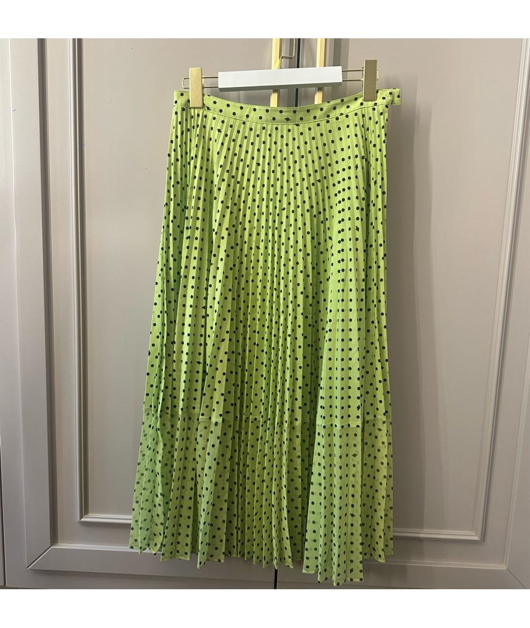 MARKUS LUPFER Зеленая полиэстеровая юбка миди, фото 3