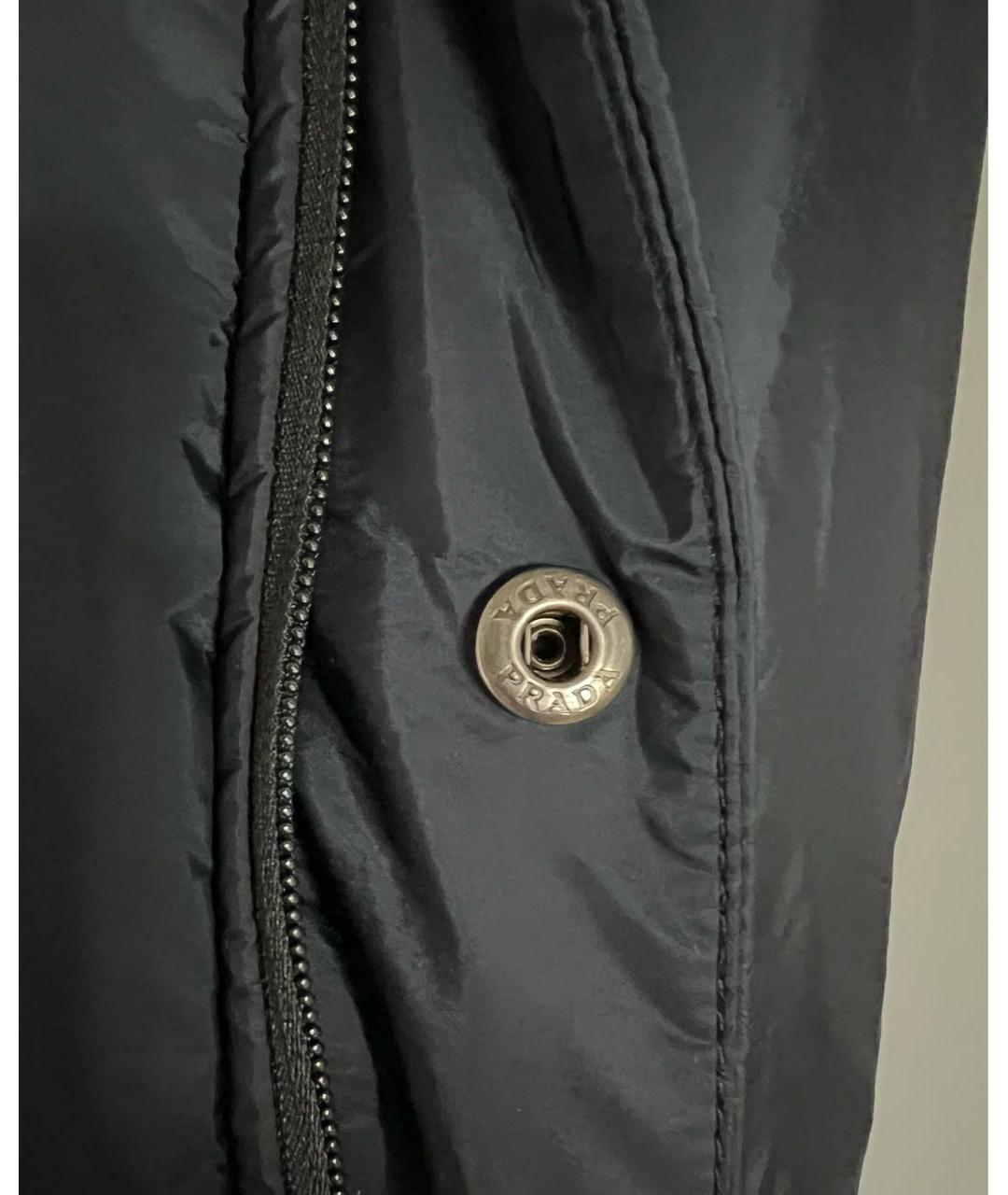 PRADA Темно-синяя полиамидовая куртка, фото 4