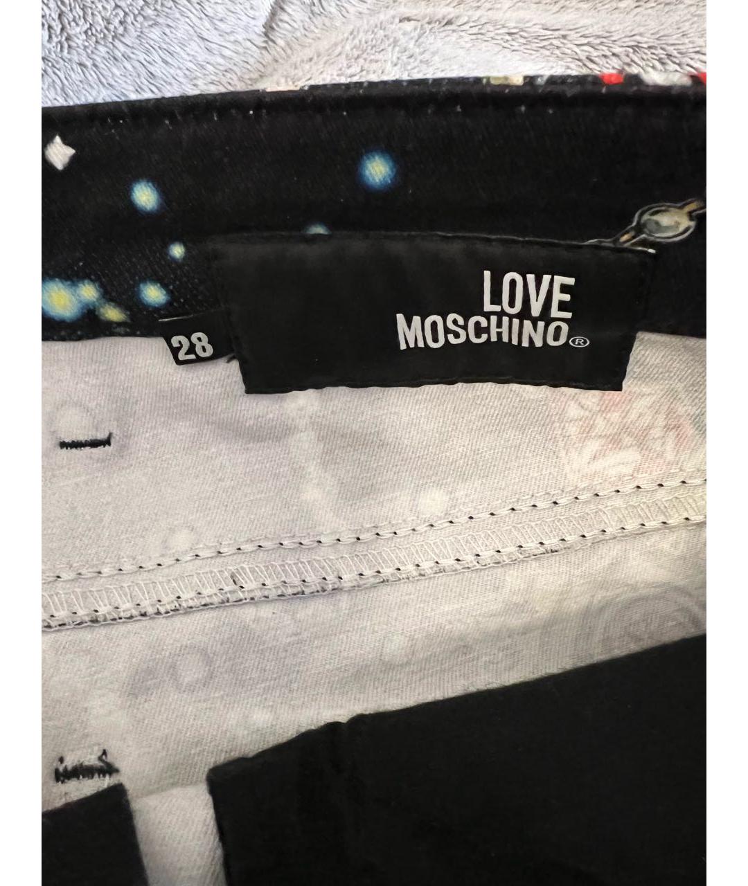 LOVE MOSCHINO Черные хлопко-эластановые прямые джинсы, фото 6