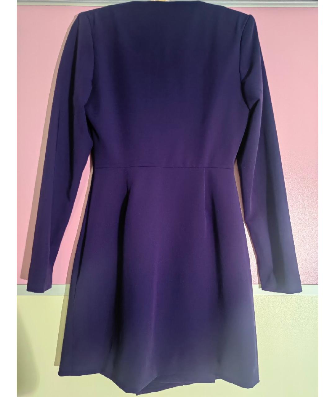 TWIN-SET Фиолетовое полиэстеровое коктейльное платье, фото 3