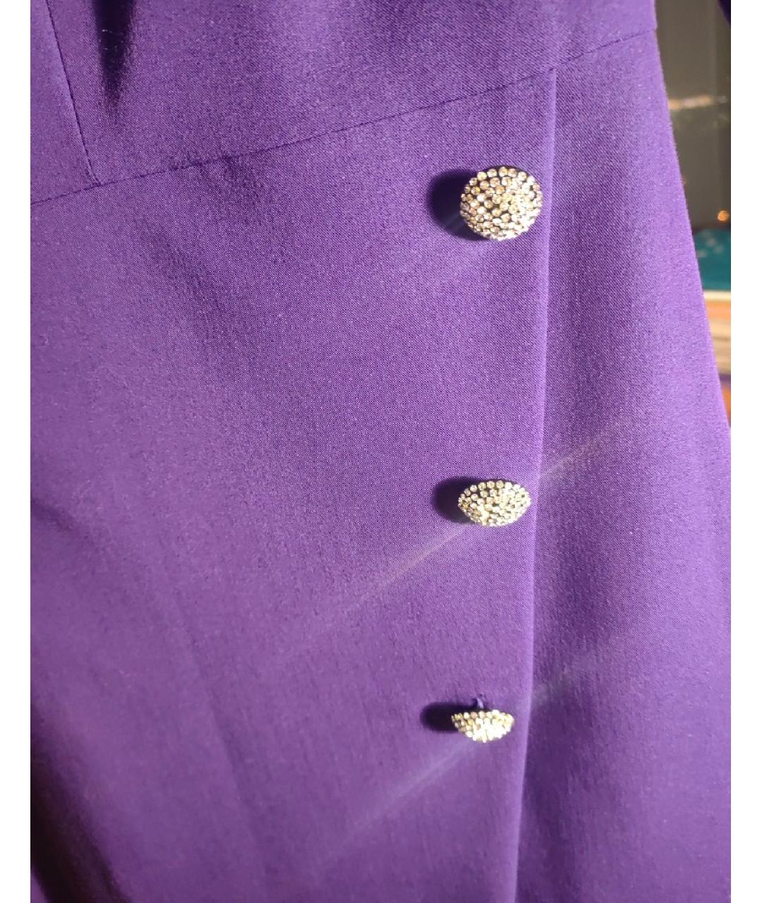 TWIN-SET Фиолетовое полиэстеровое коктейльное платье, фото 6