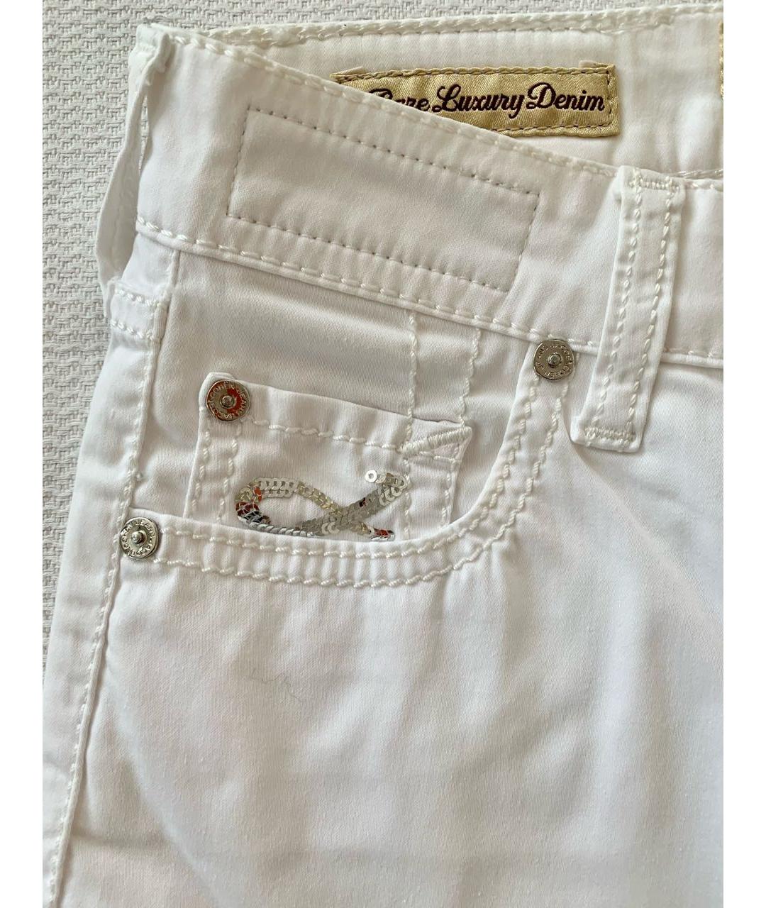 JACOB COHEN Белые хлопко-эластановые прямые джинсы, фото 5