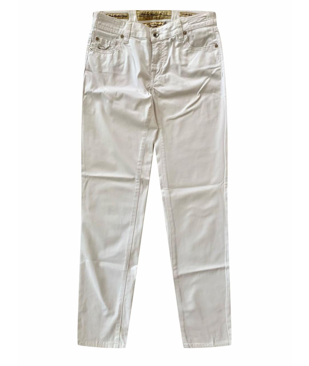 JACOB COHEN Белые хлопко-эластановые прямые джинсы, фото 1