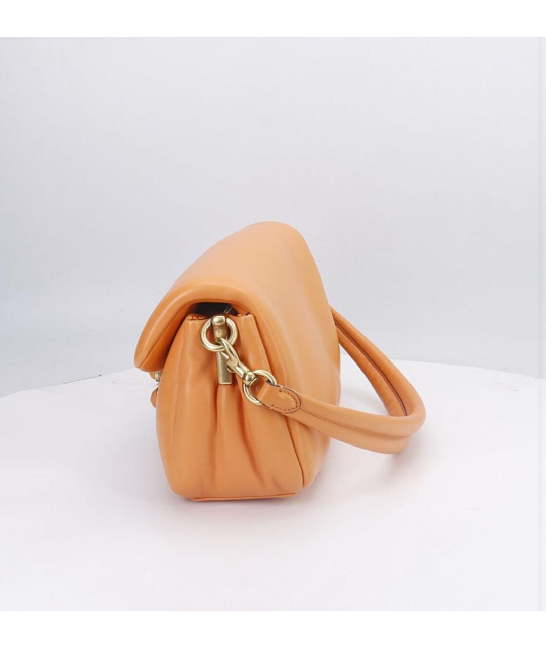 COACH Оранжевая кожаная сумка через плечо, фото 2