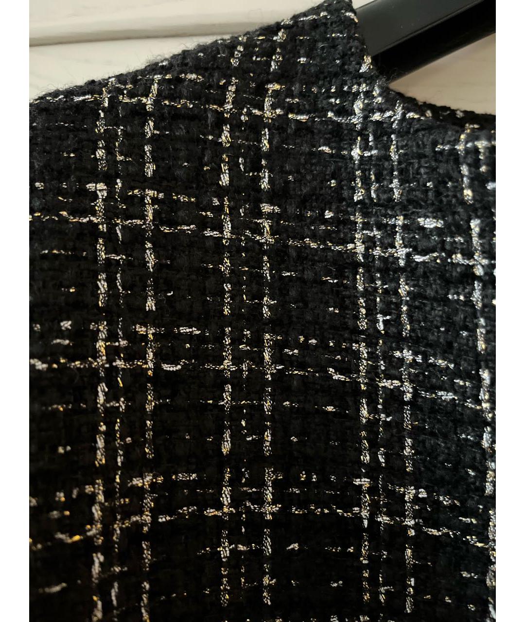 12 STOREEZ Черный твидовый жакет/пиджак, фото 4