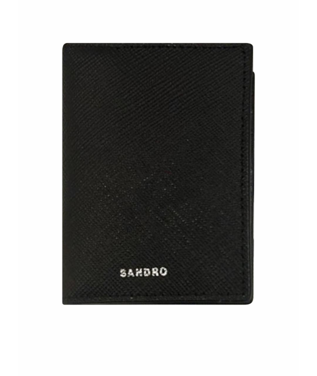 SANDRO Черный кожаный кошелек, фото 1