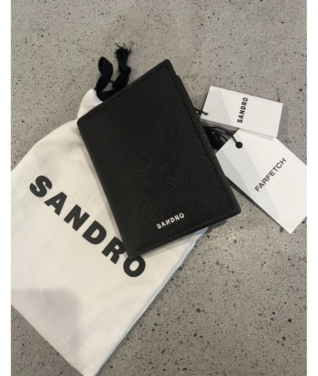 SANDRO Черный кожаный кошелек, фото 5