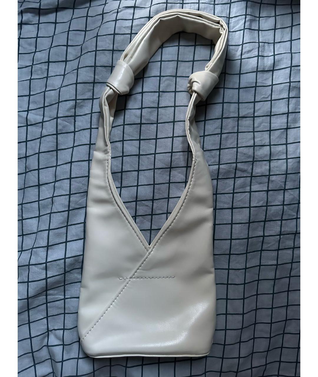 MAISON MARGIELA Бежевая сумка с короткими ручками из искусственной кожи, фото 4