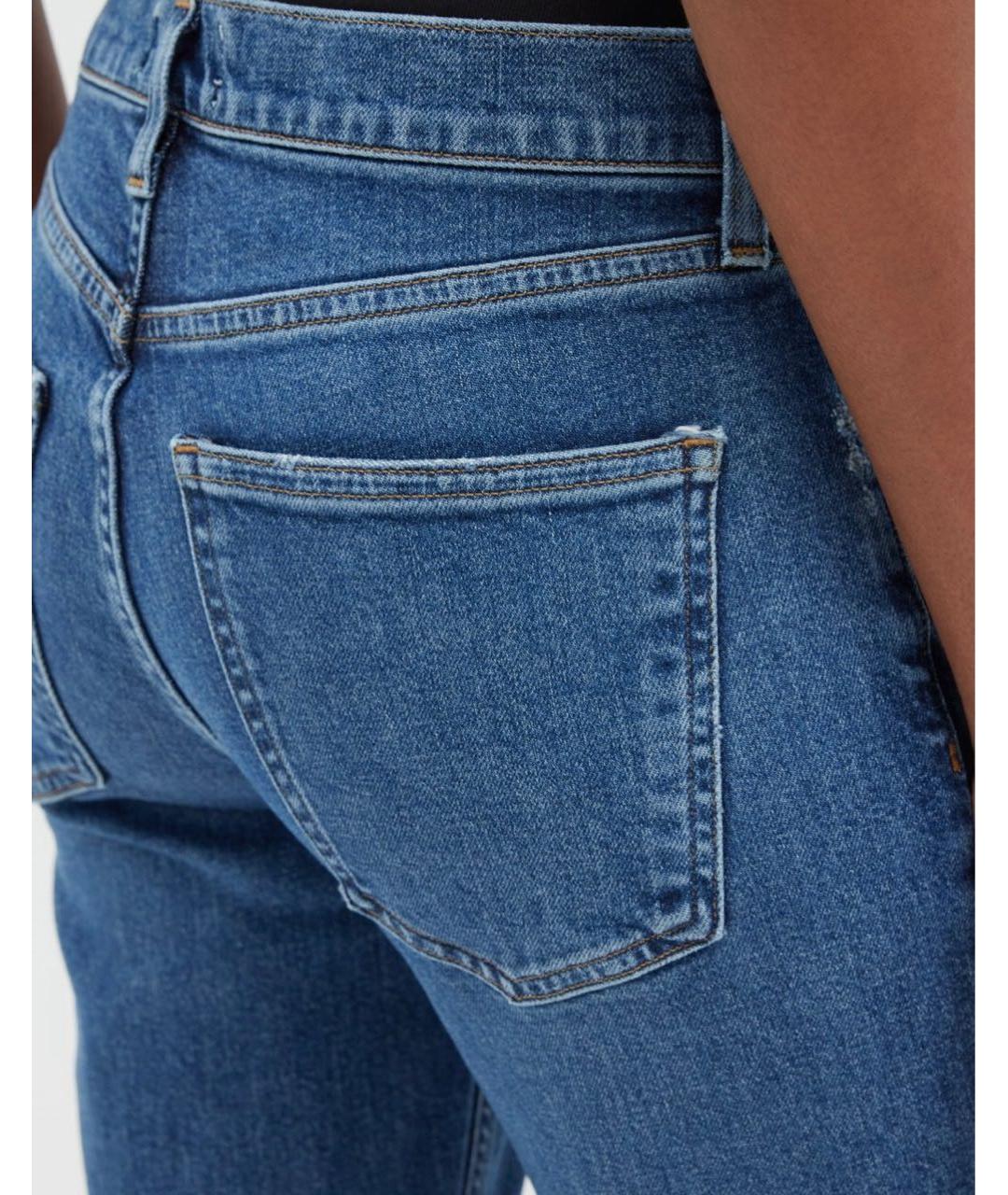AGOLDE Синие хлопко-эластановые прямые джинсы, фото 7