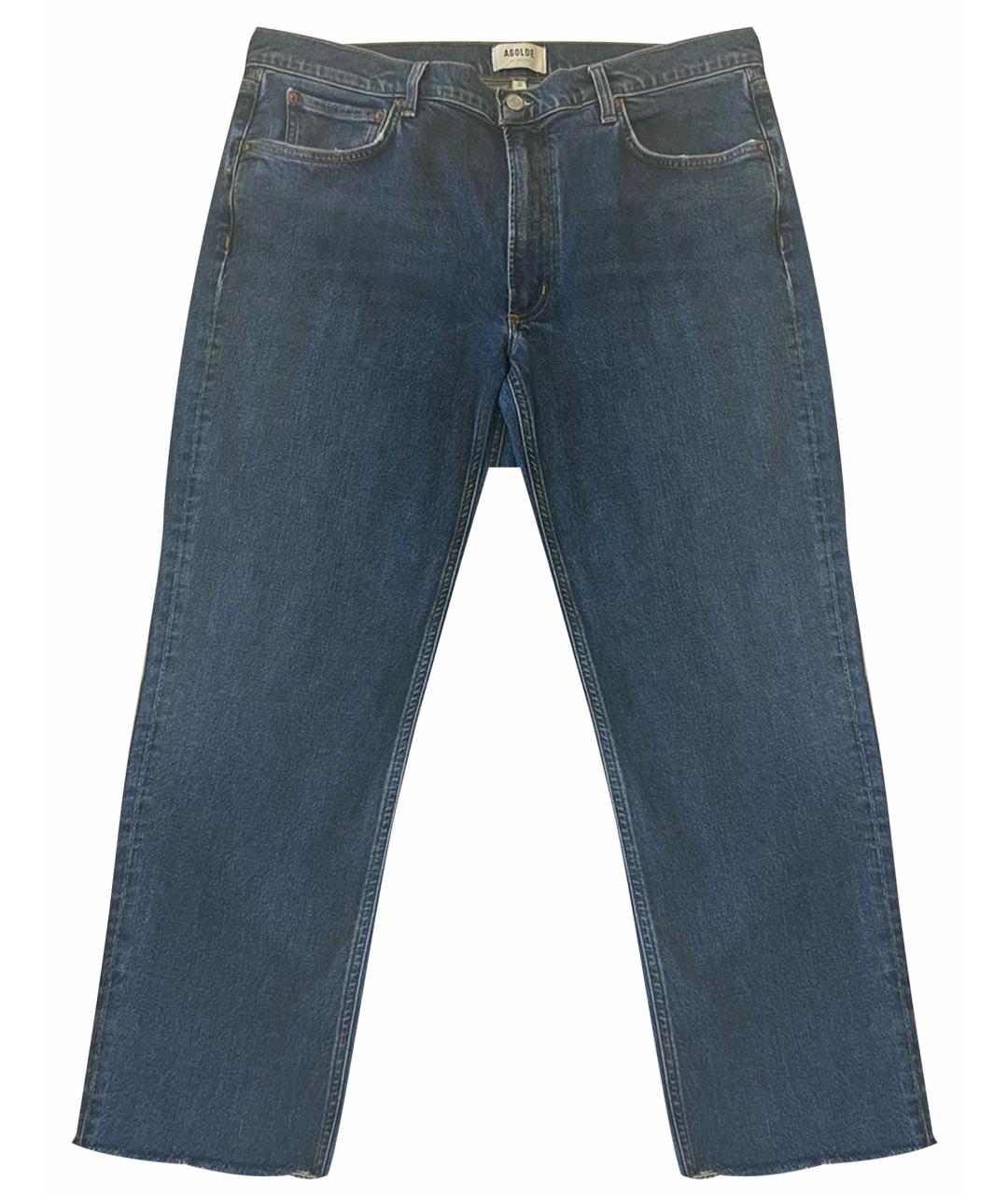 AGOLDE Синие хлопко-эластановые прямые джинсы, фото 1