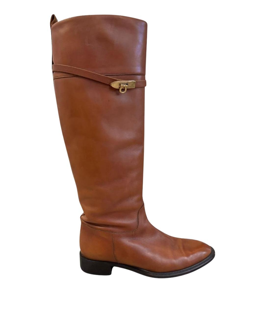 FERRAGAMO Коричневые кожаные сапоги, фото 1