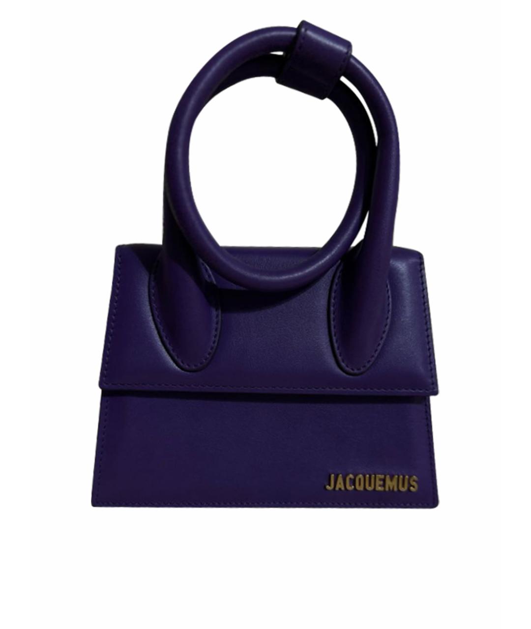 JACQUEMUS Фиолетовая кожаная сумка с короткими ручками, фото 1
