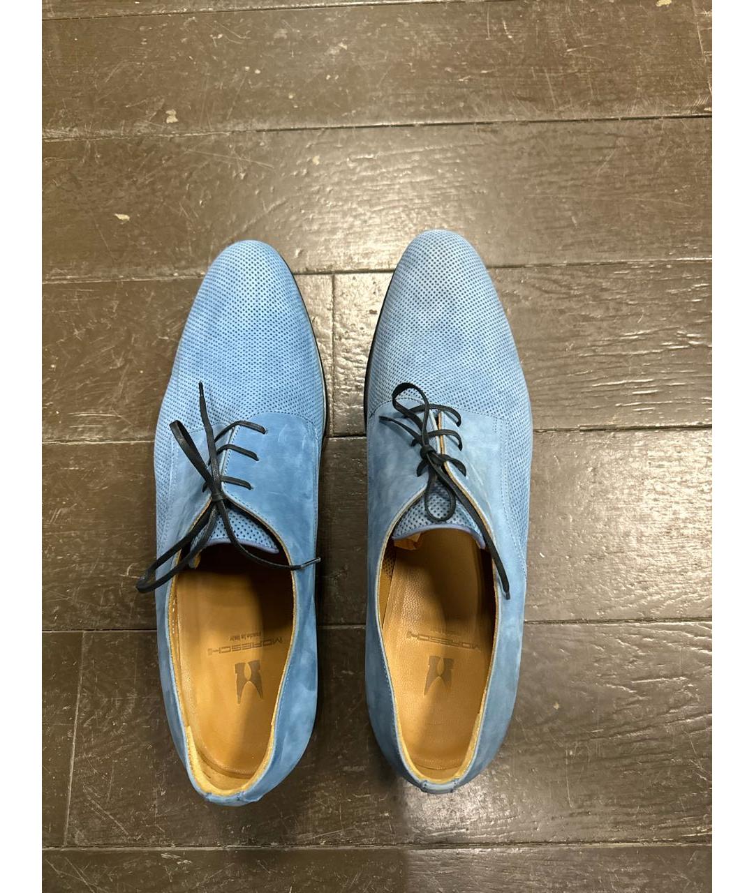MORESCHI Голубые нубуковые туфли, фото 3